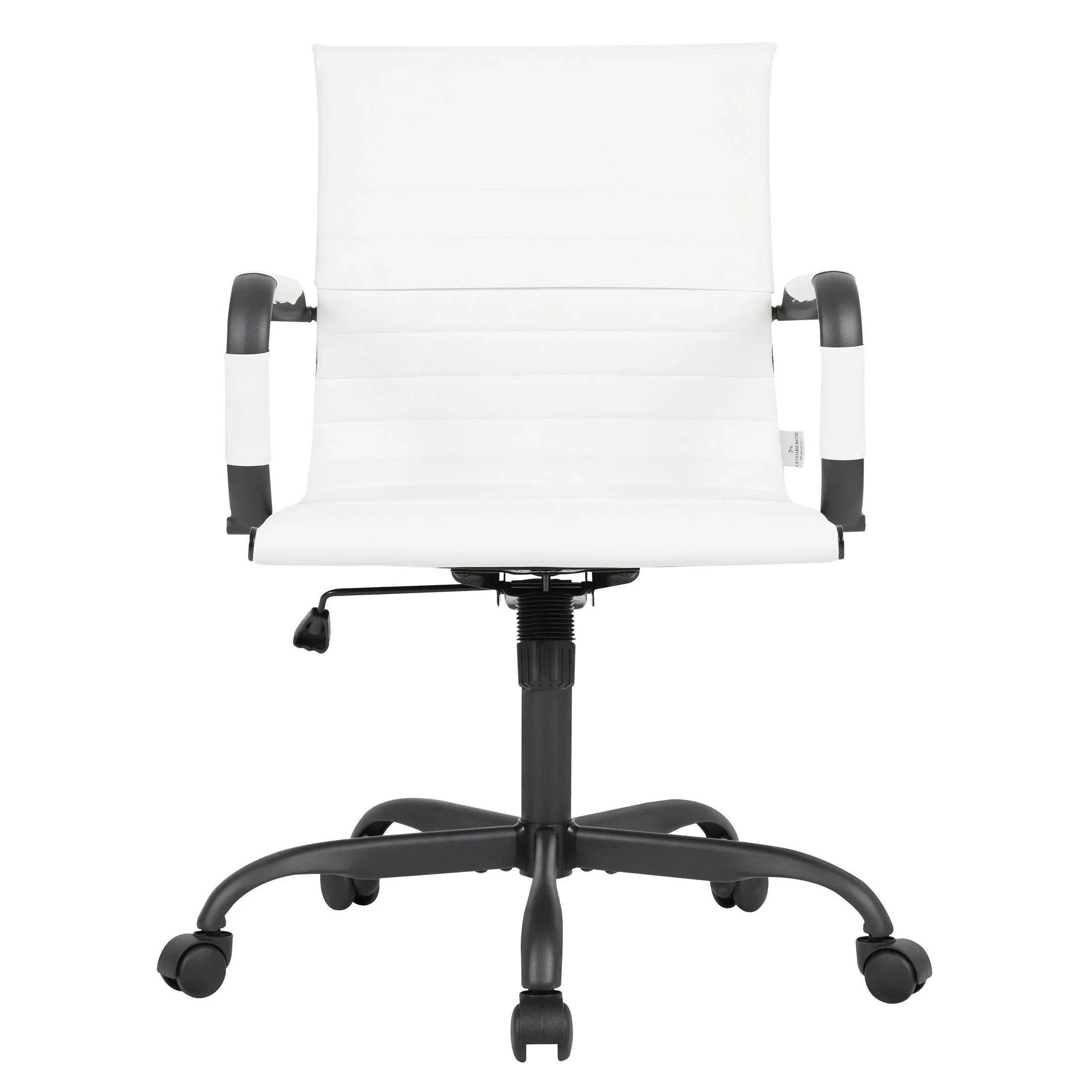 Harris Mid-Back Leather Adjustable Office Conference Chair with Armrests - Elax Furniture