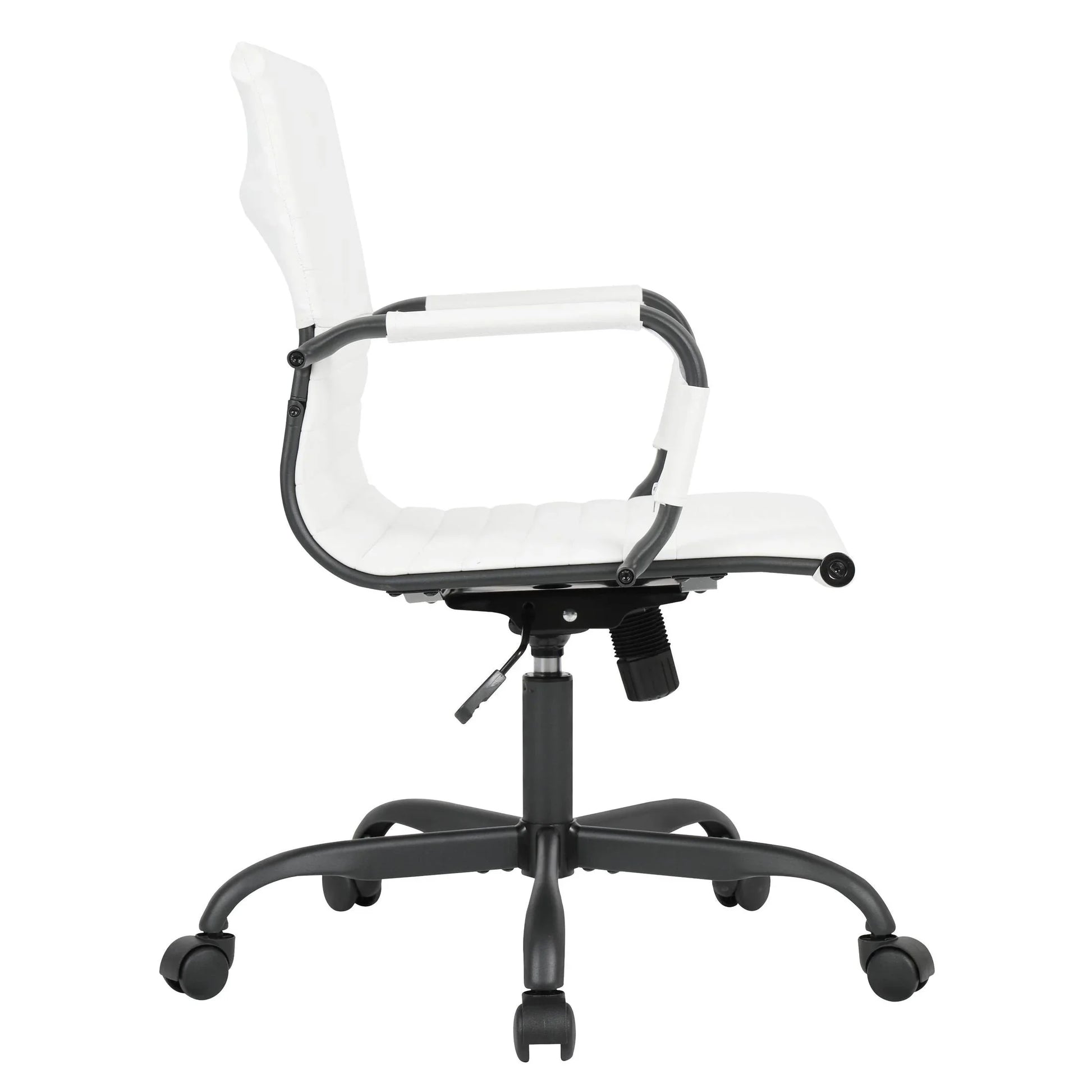 Harris Mid-Back Leather Adjustable Office Conference Chair with Armrests - Elax Furniture