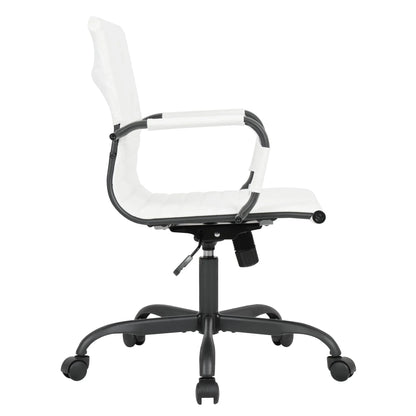 Harris Mid-Back Leather Adjustable Office Conference Chair with Armrests - Elax Furniture