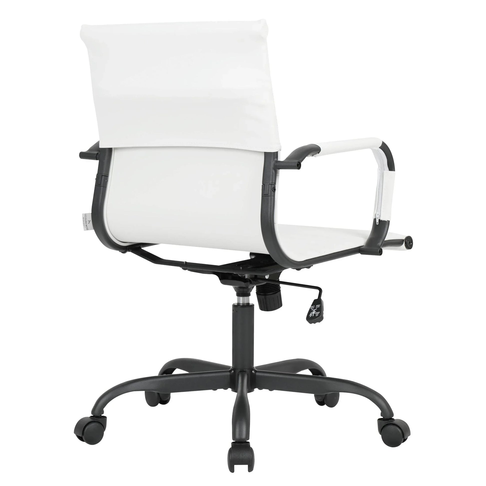 Harris Mid-Back Leather Adjustable Office Conference Chair with Armrests - Elax Furniture