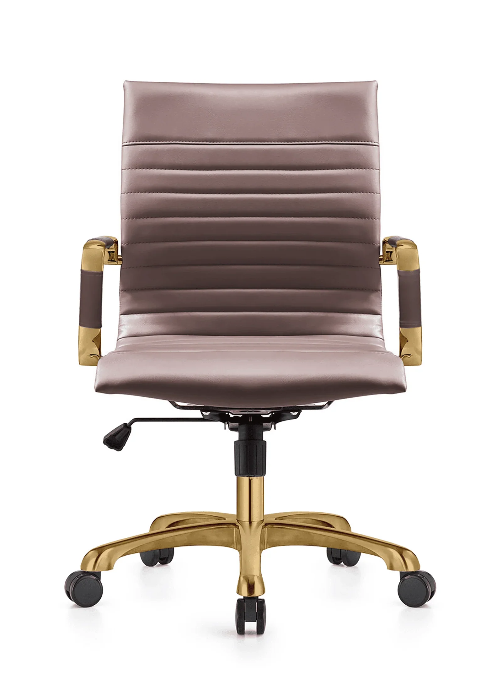 Harris Mid-Back Leather Adjustable Office Conference Chair with Armrests - Elax Furniture