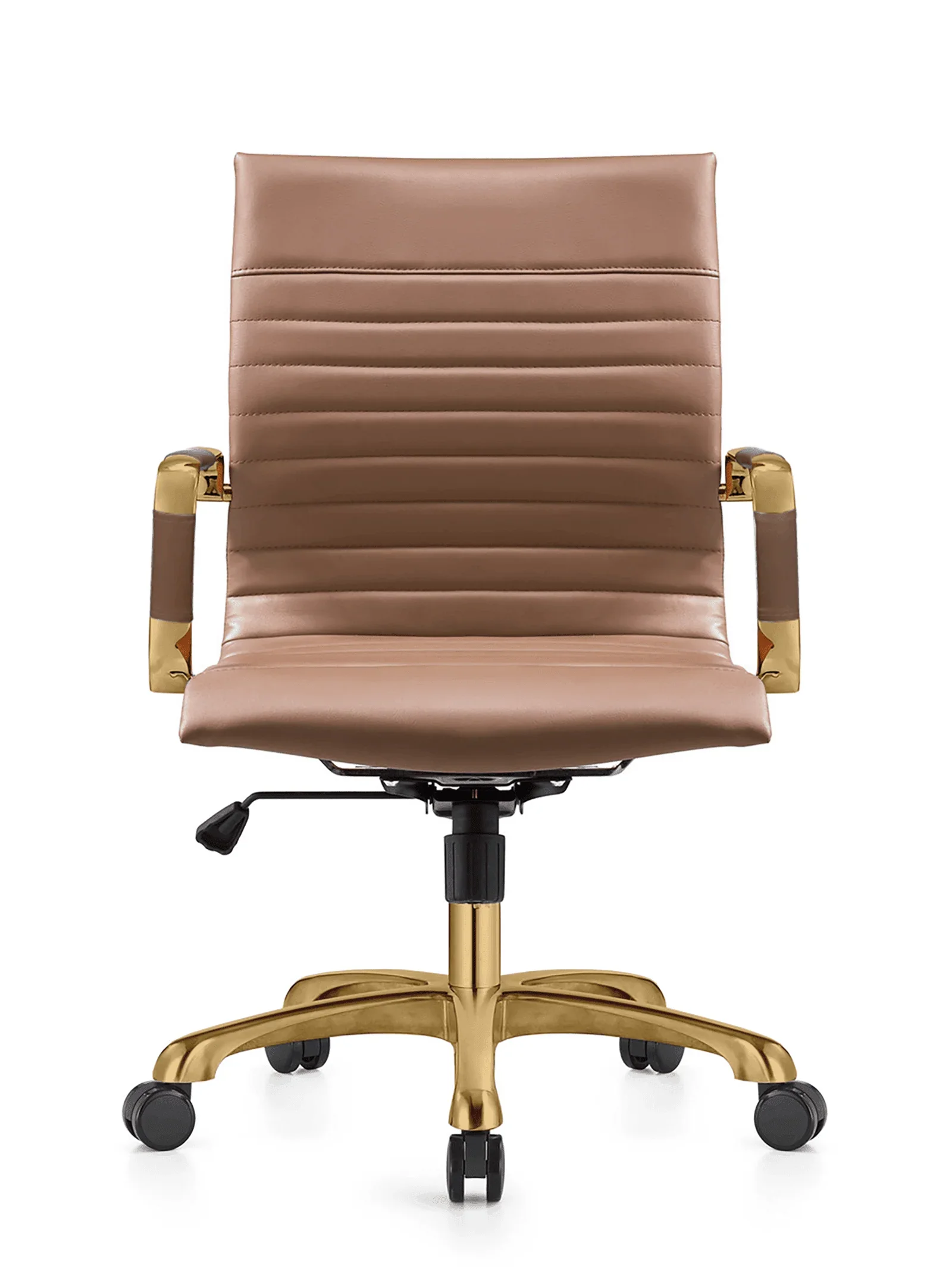 Harris Mid-Back Leather Adjustable Office Conference Chair with Armrests - Elax Furniture