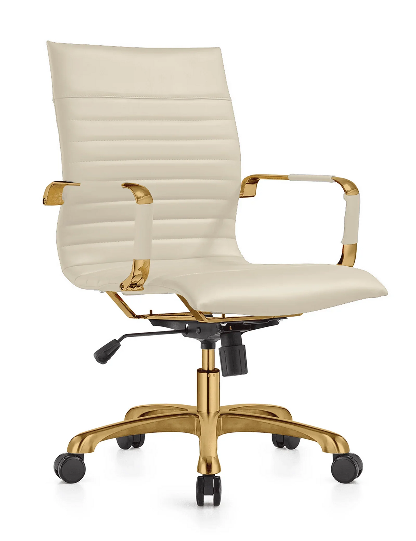 Harris Mid-Back Leather Adjustable Office Conference Chair with Armrests - Elax Furniture