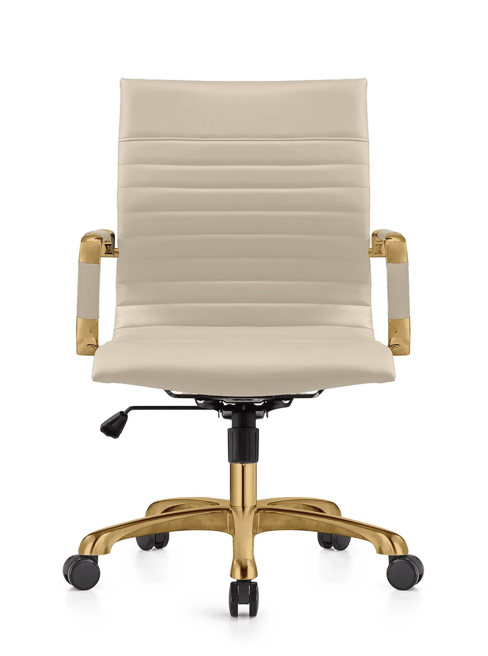 Harris Mid-Back Leather Adjustable Office Conference Chair with Armrests - Elax Furniture