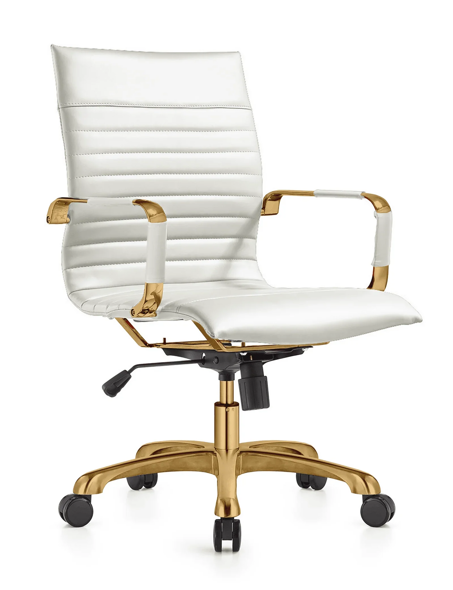 Harris Mid-Back Leather Adjustable Office Conference Chair with Armrests - Elax Furniture