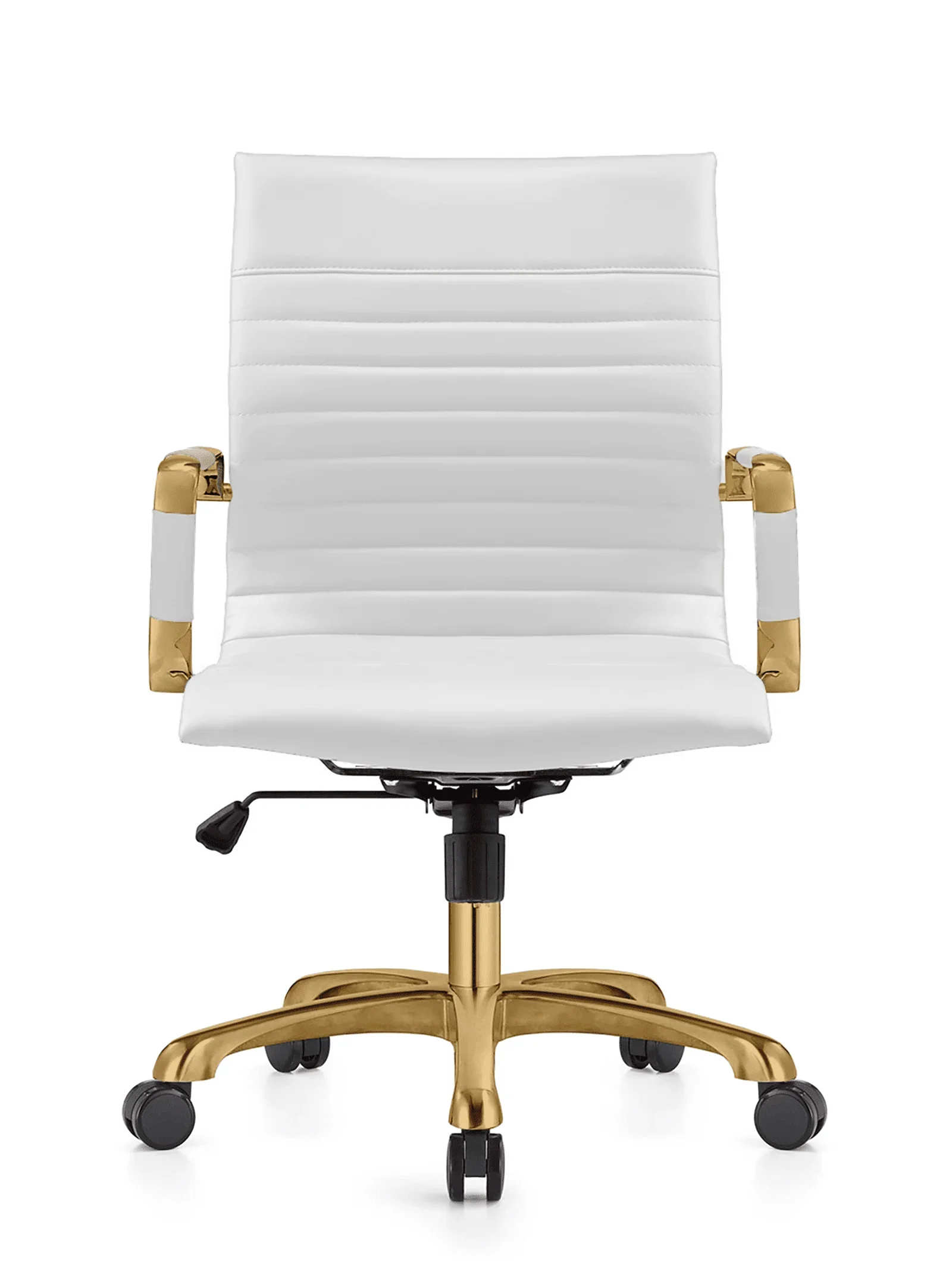 Harris Mid-Back Leather Adjustable Office Conference Chair with Armrests - Elax Furniture
