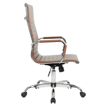 Harris Leather High-Back Adjustable Office Conference Chair with Armrests - Elax Furniture