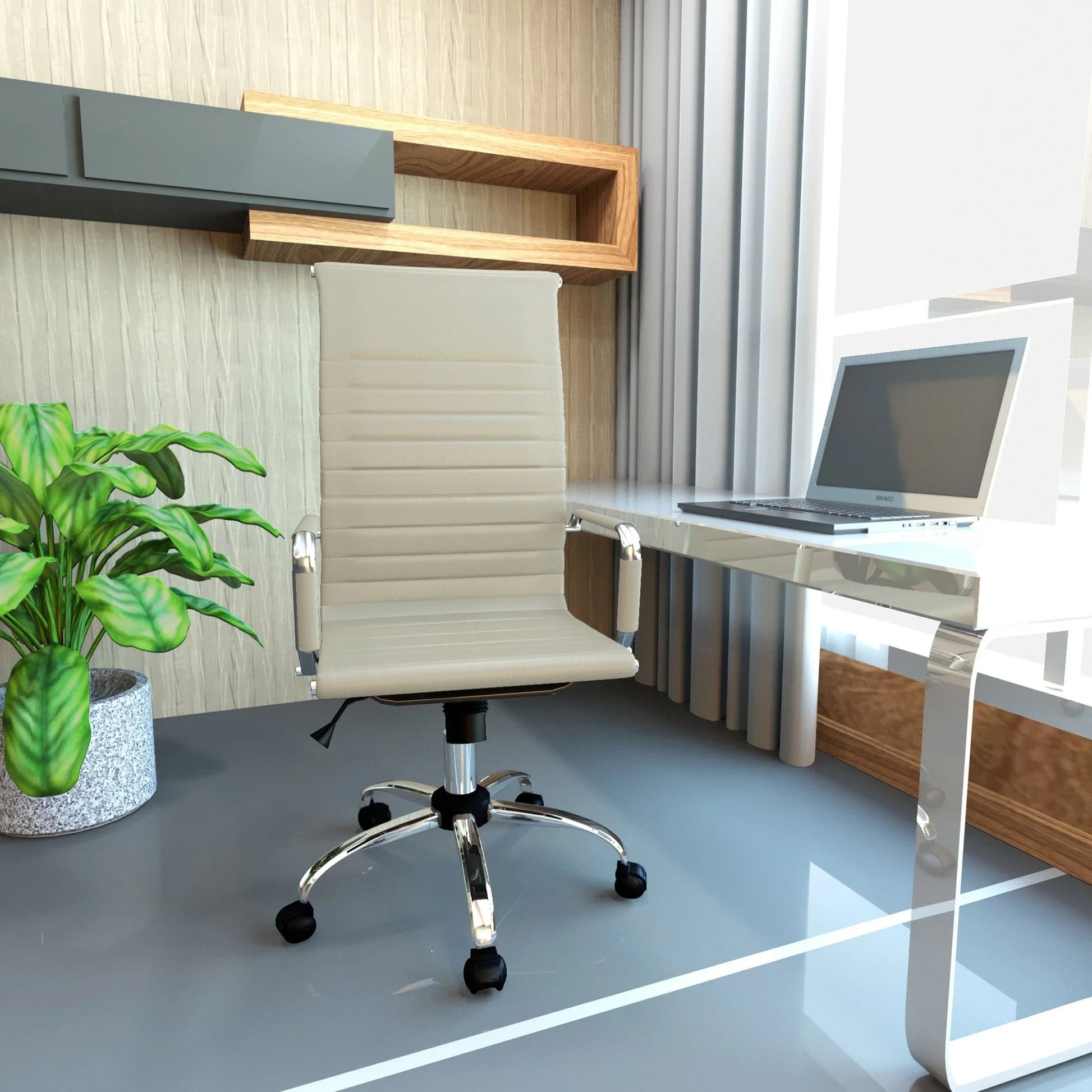 Harris Leather High-Back Adjustable Office Conference Chair with Armrests - Elax Furniture