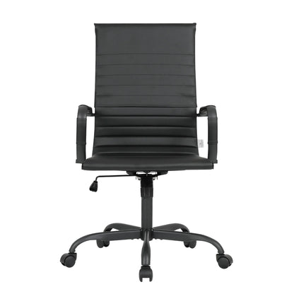 Harris Leather High-Back Adjustable Office Conference Chair with Armrests - Elax Furniture