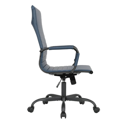 Harris Leather High-Back Adjustable Office Conference Chair with Armrests - Elax Furniture