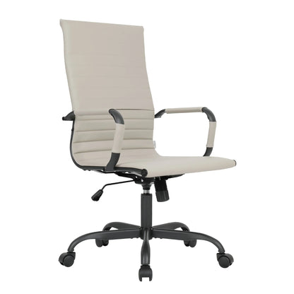 Harris Leather High-Back Adjustable Office Conference Chair with Armrests - Elax Furniture