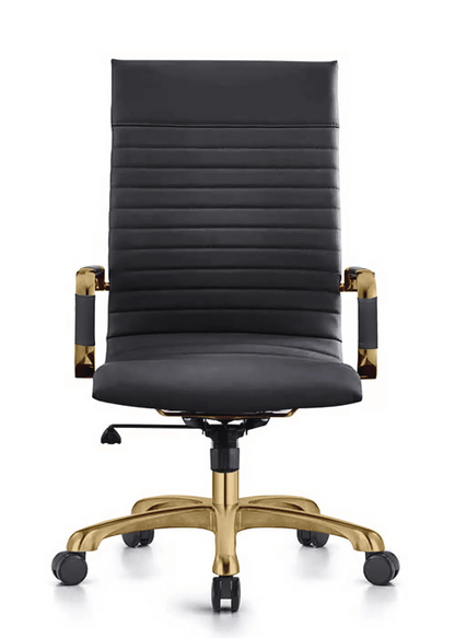 Harris Leather High-Back Adjustable Office Conference Chair with Armrests - Elax Furniture