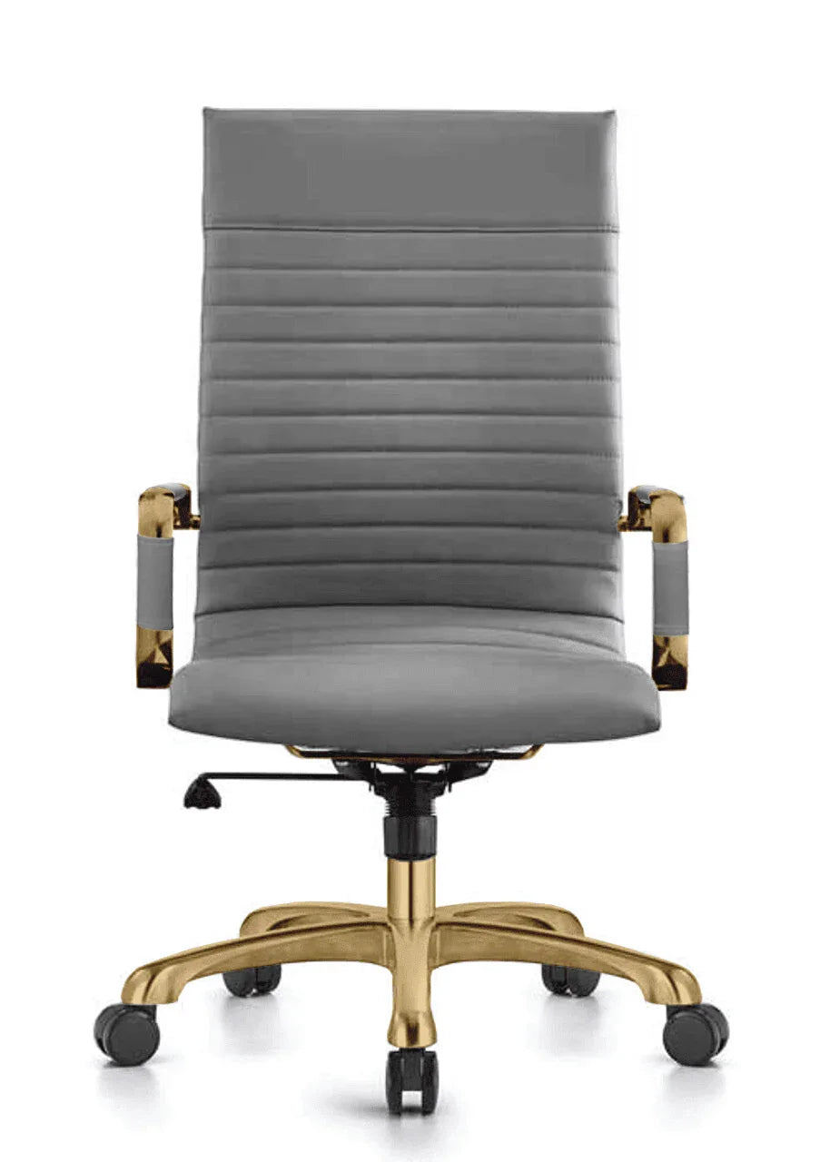 Harris Leather High-Back Adjustable Office Conference Chair with Armrests - Elax Furniture