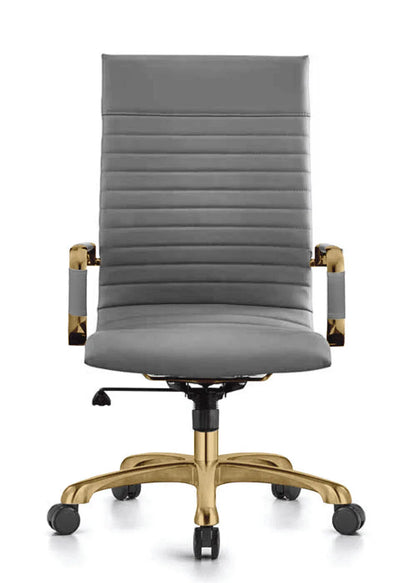 Harris Leather High-Back Adjustable Office Conference Chair with Armrests - Elax Furniture