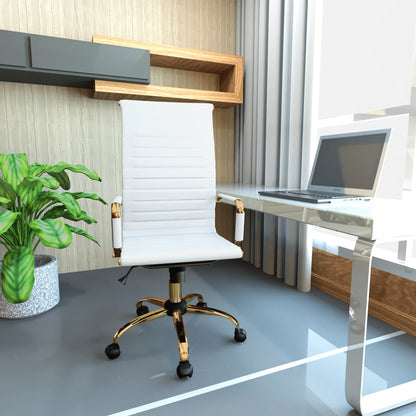 Harris Leather High-Back Adjustable Office Conference Chair with Armrests - Elax Furniture