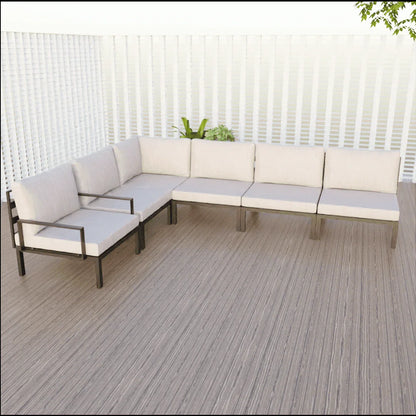 Hamilton 6-Piece Aluminum Patio Conversation Set With Cushions - Elax Furniture