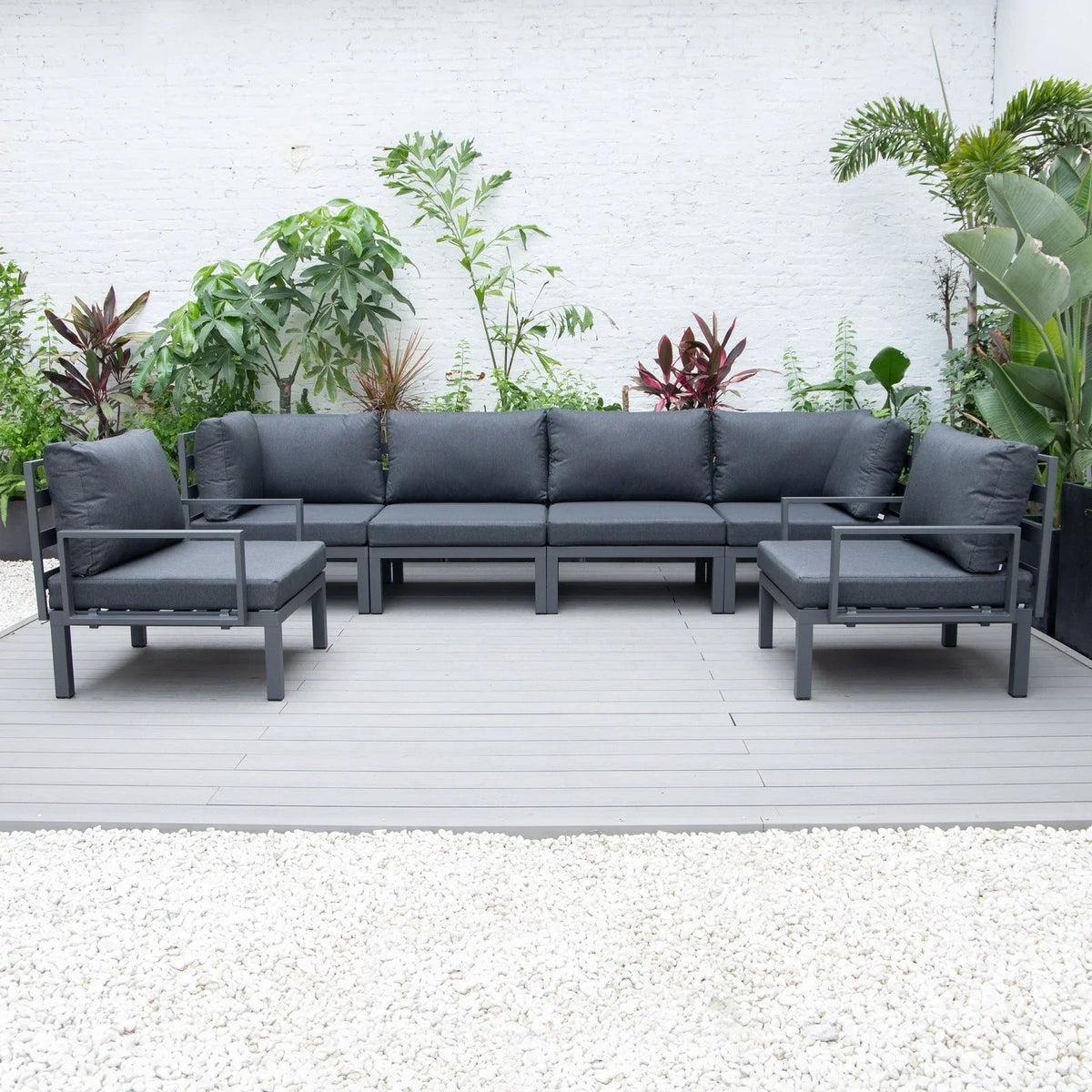Hamilton 6-Piece Aluminum Patio Conversation Set With Cushions - Elax Furniture