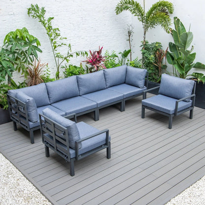 Hamilton 6-Piece Aluminum Patio Conversation Set With Cushions - Elax Furniture
