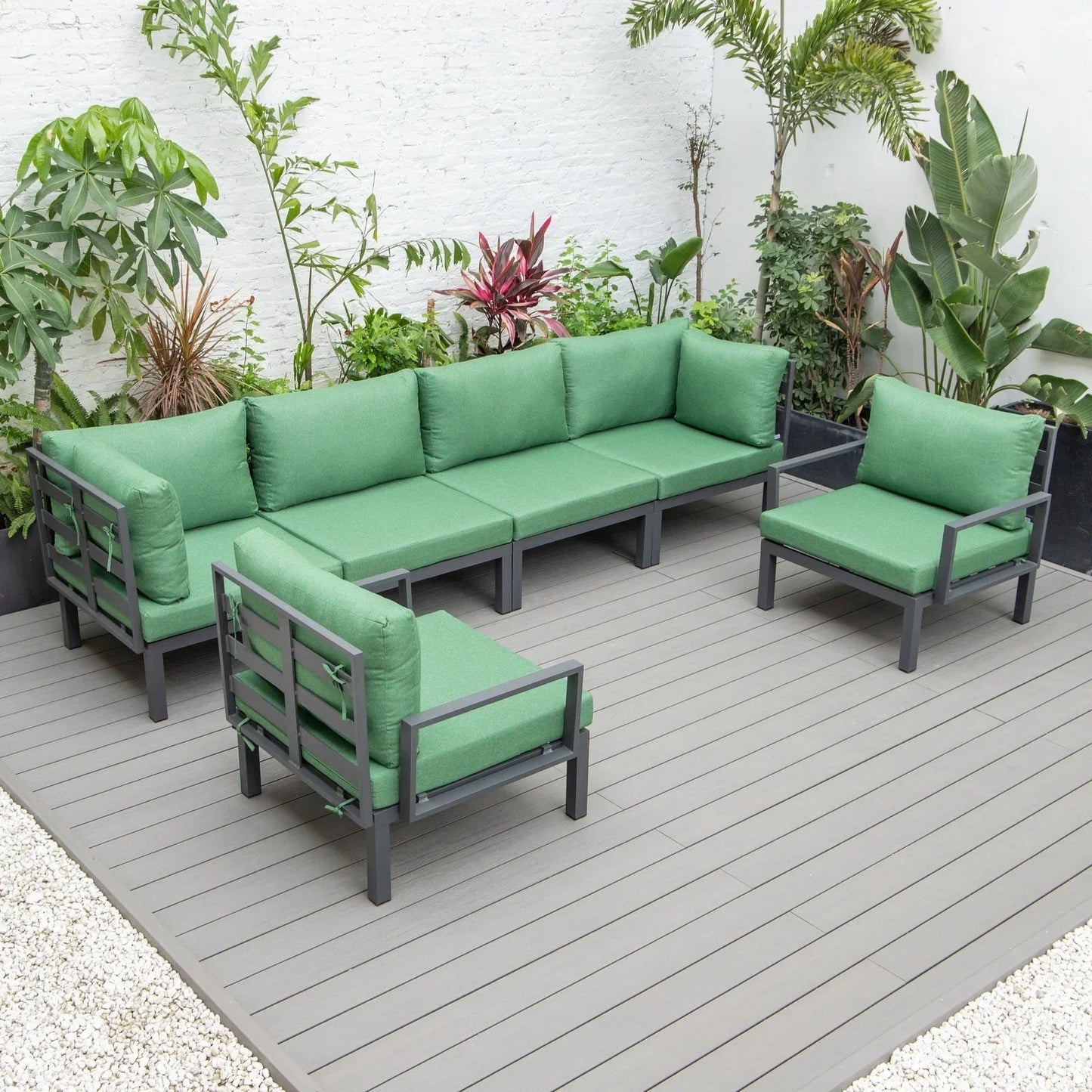 Hamilton 6-Piece Aluminum Patio Conversation Set With Cushions - Elax Furniture