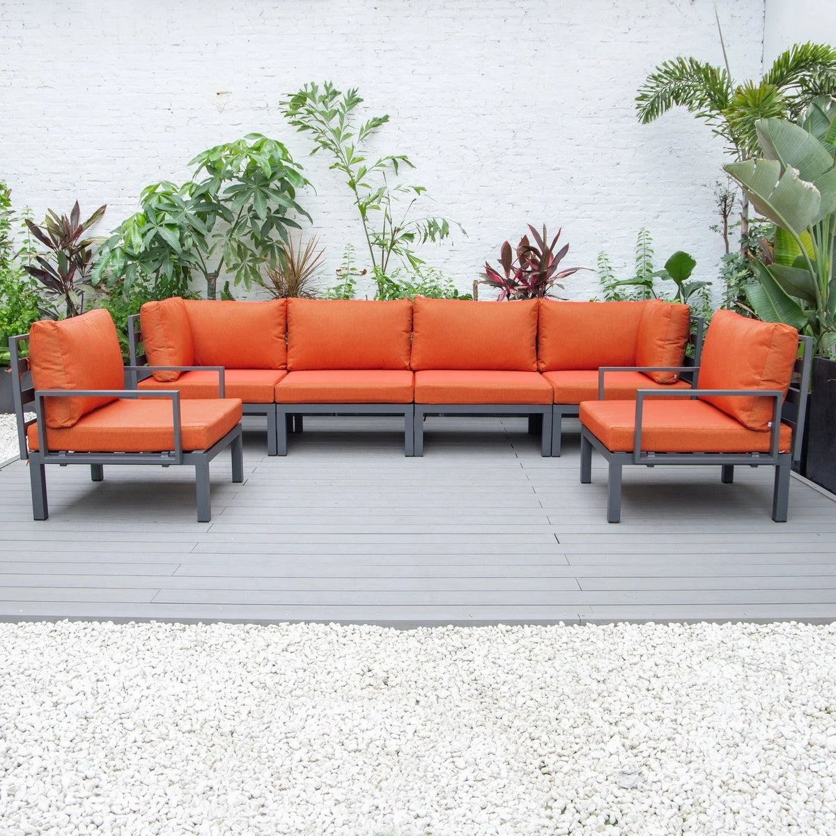 Hamilton 6-Piece Aluminum Patio Conversation Set With Cushions - Elax Furniture