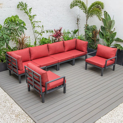 Hamilton 6-Piece Aluminum Patio Conversation Set With Cushions - Elax Furniture