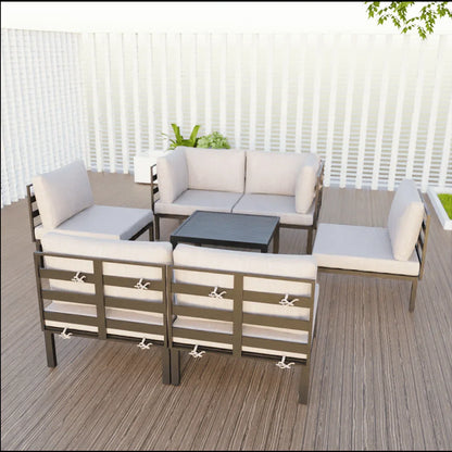 Hamilton 7-Piece Aluminum Patio Conversation Set With Coffee Table And Cushions - Elax Furniture