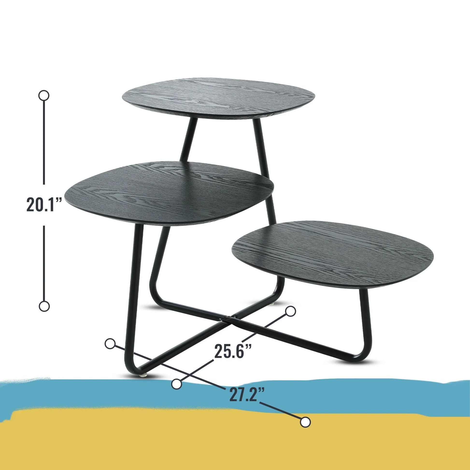 Hazelton Multi-Top End Tables with Manufactured Wood Top and Powder Coated Steel Frame - Elax Furniture