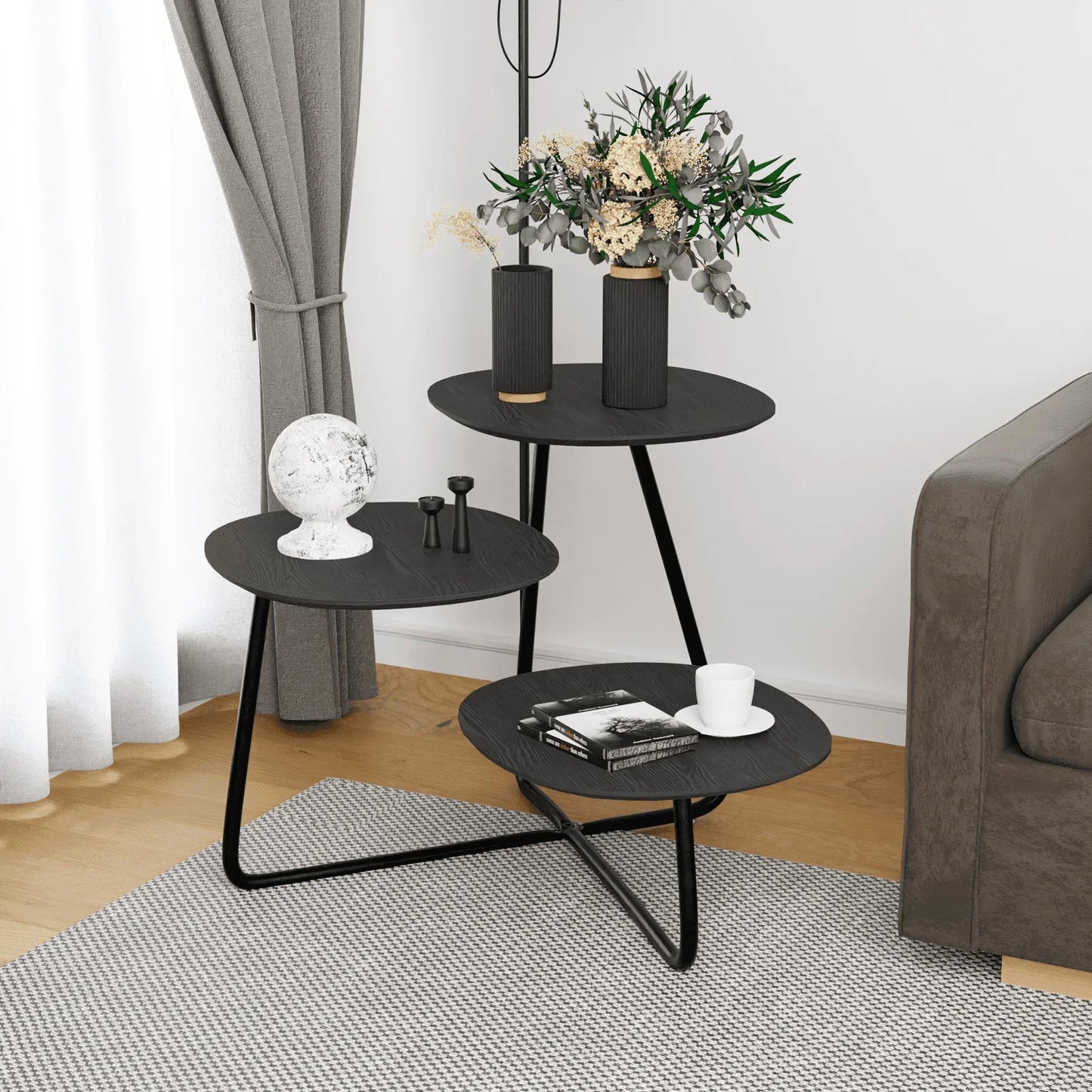 Hazelton Multi-Top End Tables with Manufactured Wood Top and Powder Coated Steel Frame - Elax Furniture