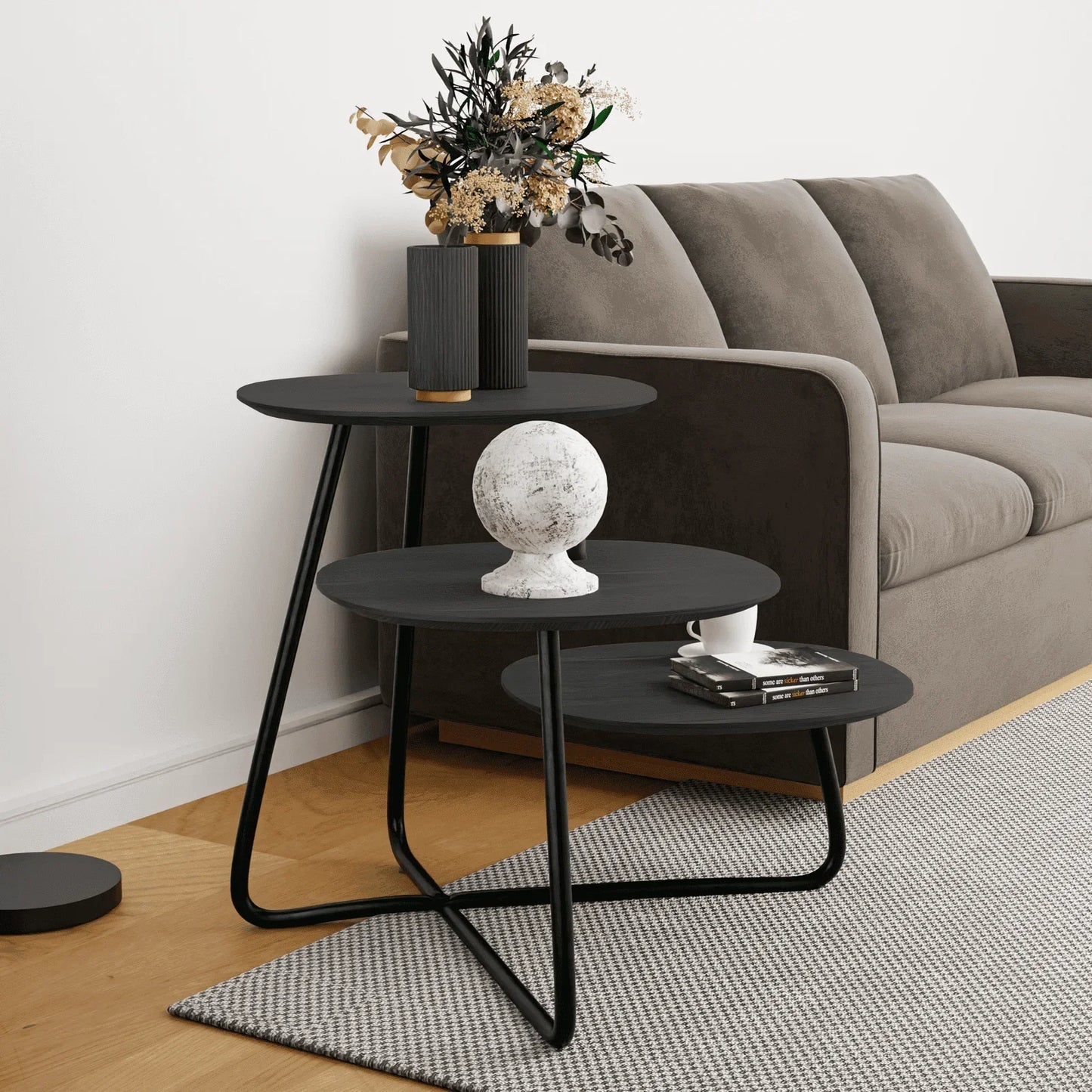 Hazelton Multi-Top End Tables with Manufactured Wood Top and Powder Coated Steel Frame - Elax Furniture