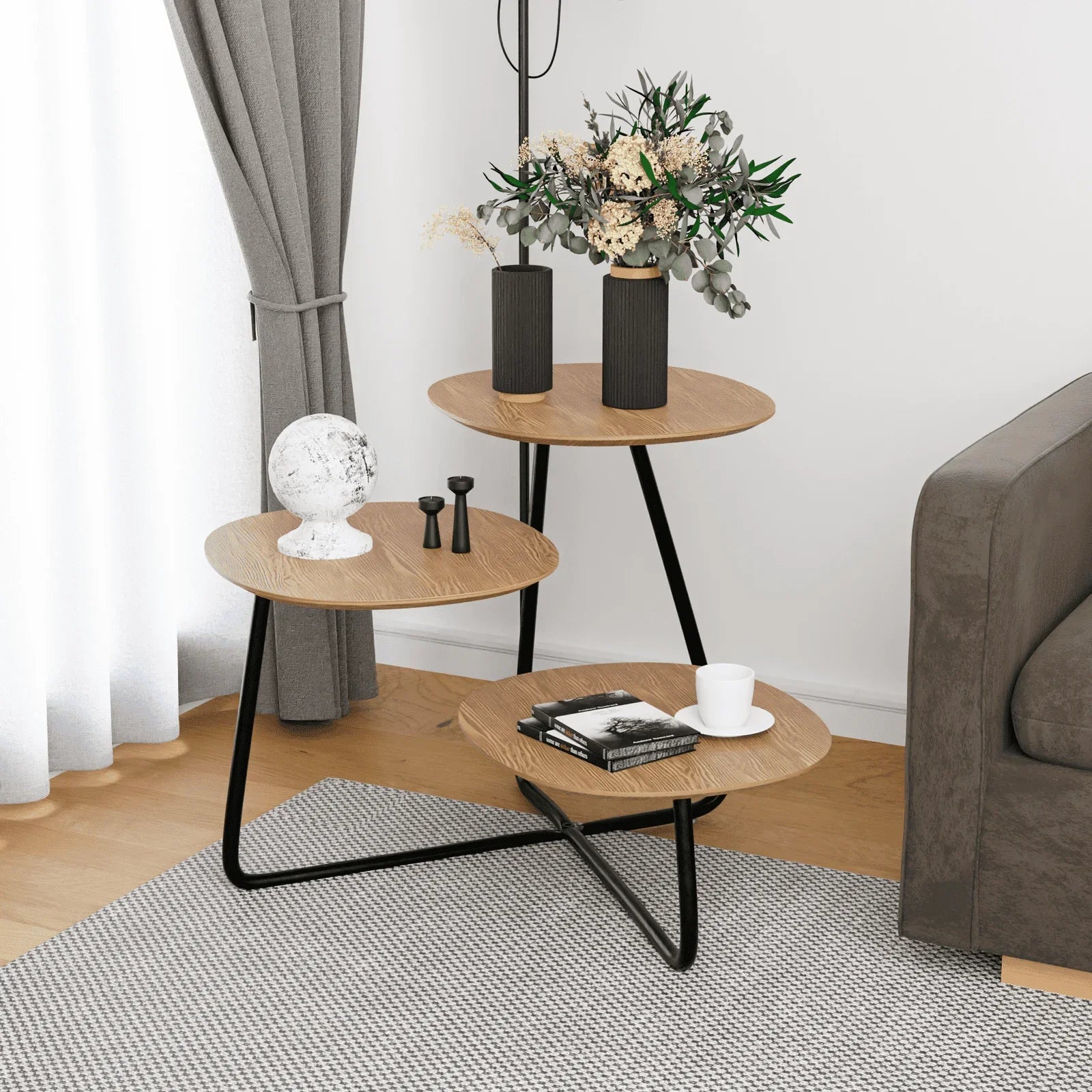 Hazelton Multi-Top End Tables with Manufactured Wood Top and Powder Coated Steel Frame - Elax Furniture