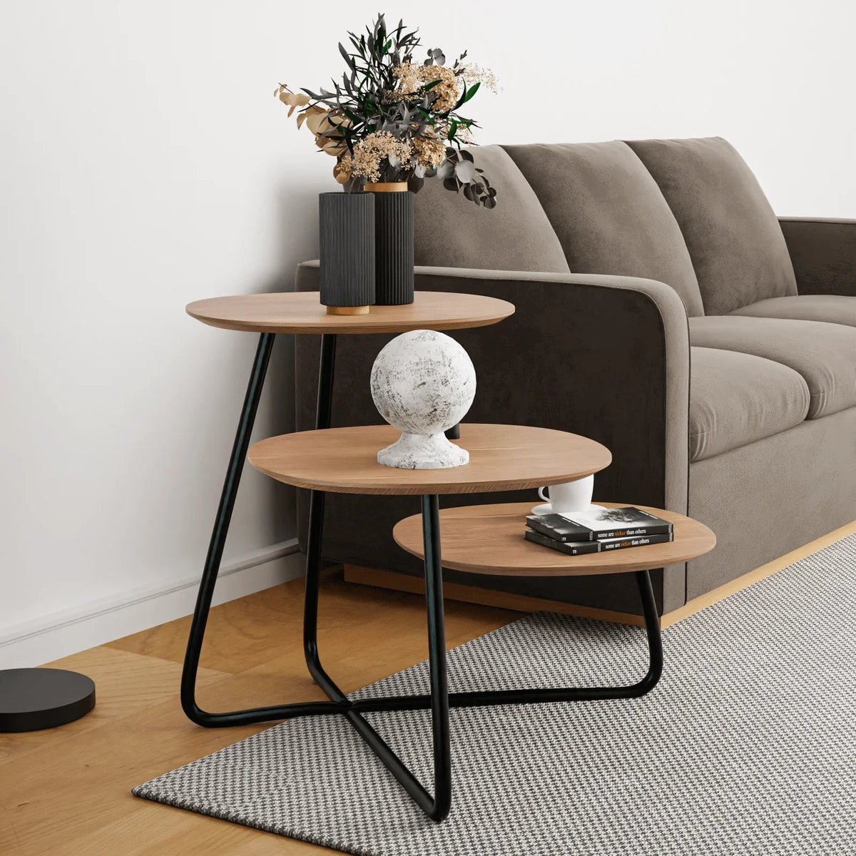 Hazelton Multi-Top End Tables with Manufactured Wood Top and Powder Coated Steel Frame - Elax Furniture