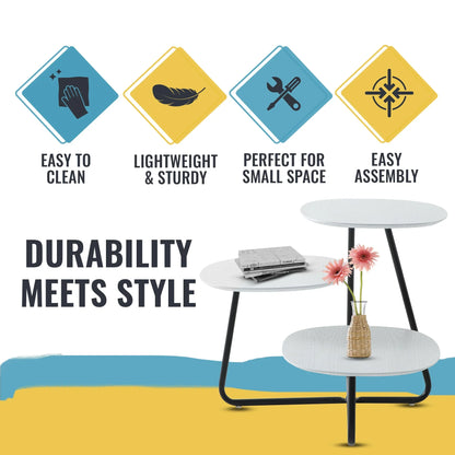 Hazelton Multi-Top End Tables with Manufactured Wood Top and Powder Coated Steel Frame - Elax Furniture