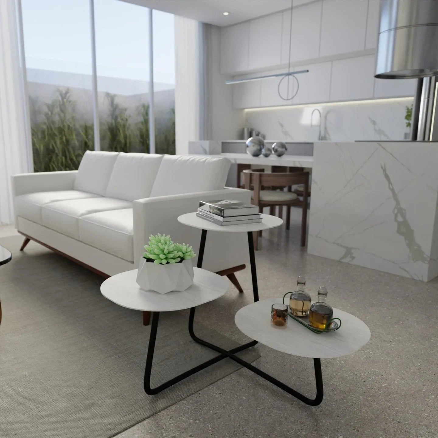 Hazelton Multi-Top End Tables with Manufactured Wood Top and Powder Coated Steel Frame - Elax Furniture