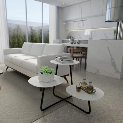 Hazelton Multi-Top End Tables with Manufactured Wood Top and Powder Coated Steel Frame - Elax Furniture