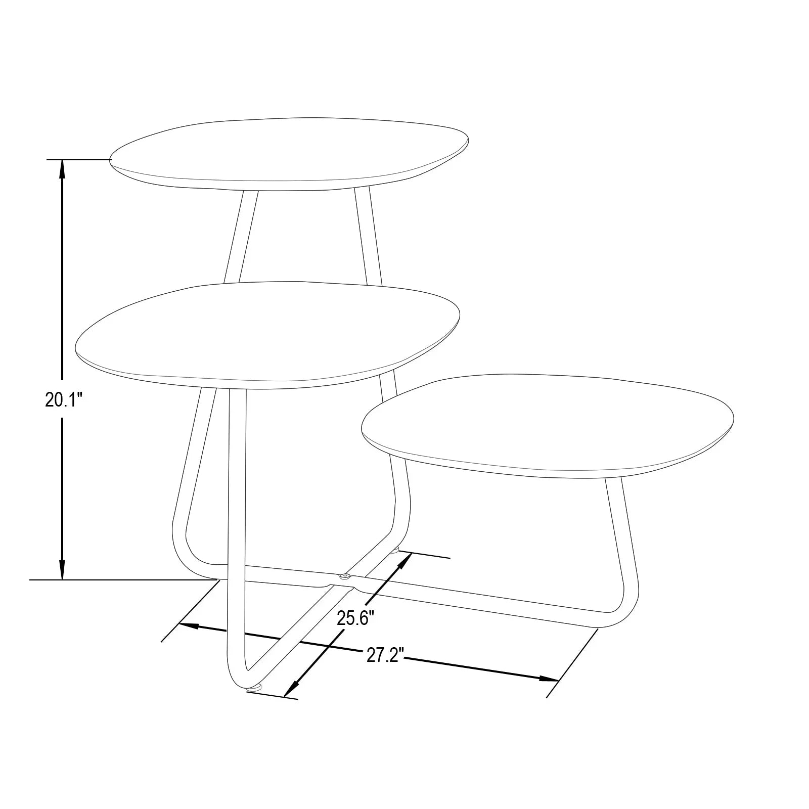 Hazelton Multi-Top End Tables with Manufactured Wood Top and Powder Coated Steel Frame - Elax Furniture