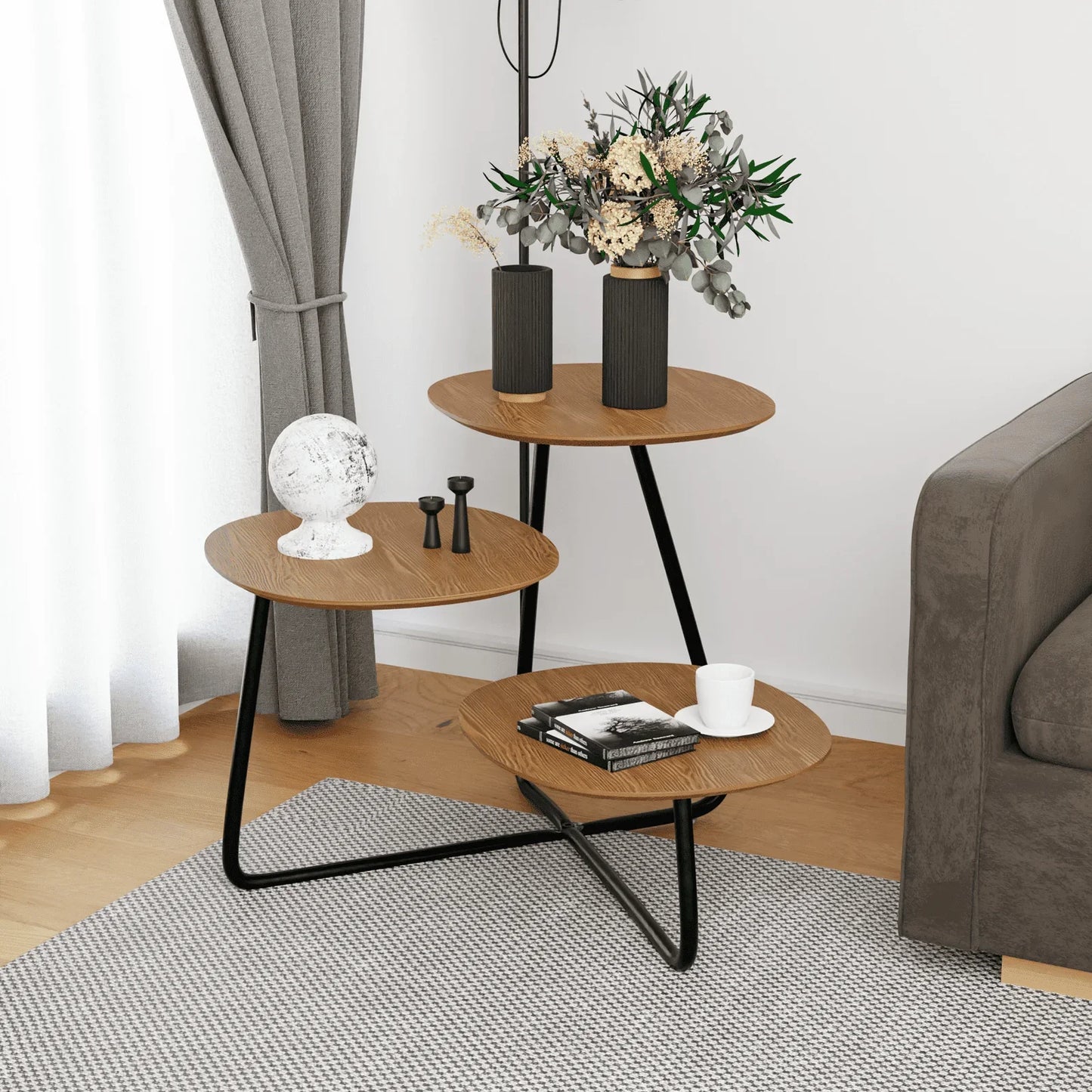 Hazelton Multi-Top End Tables with Manufactured Wood Top and Powder Coated Steel Frame - Elax Furniture