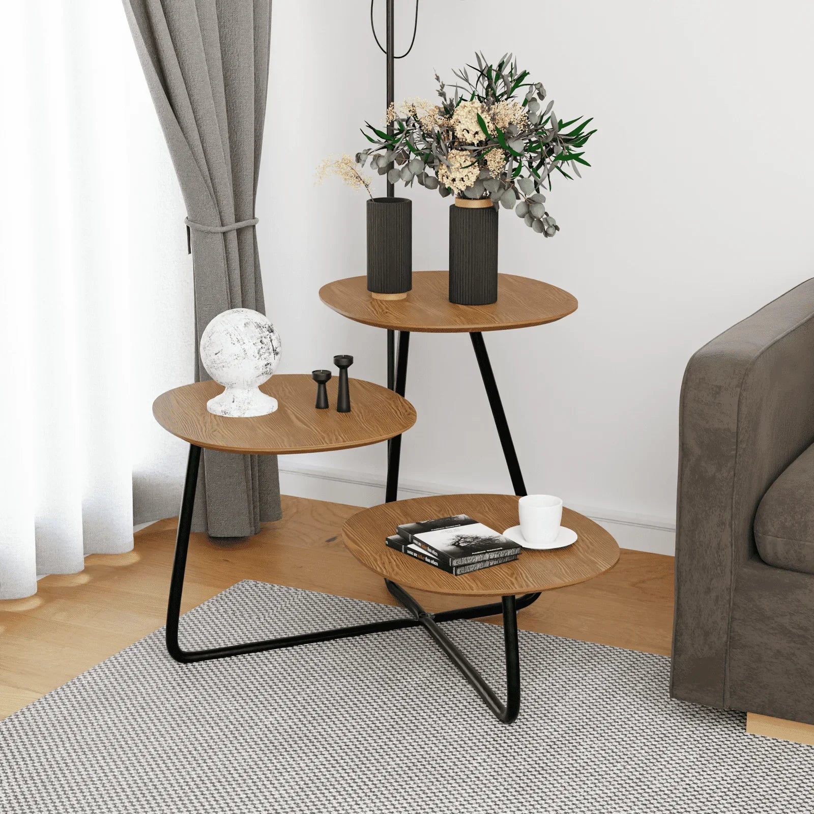 Hazelton Multi-Top End Tables with Manufactured Wood Top and Powder Coated Steel Frame - Elax Furniture