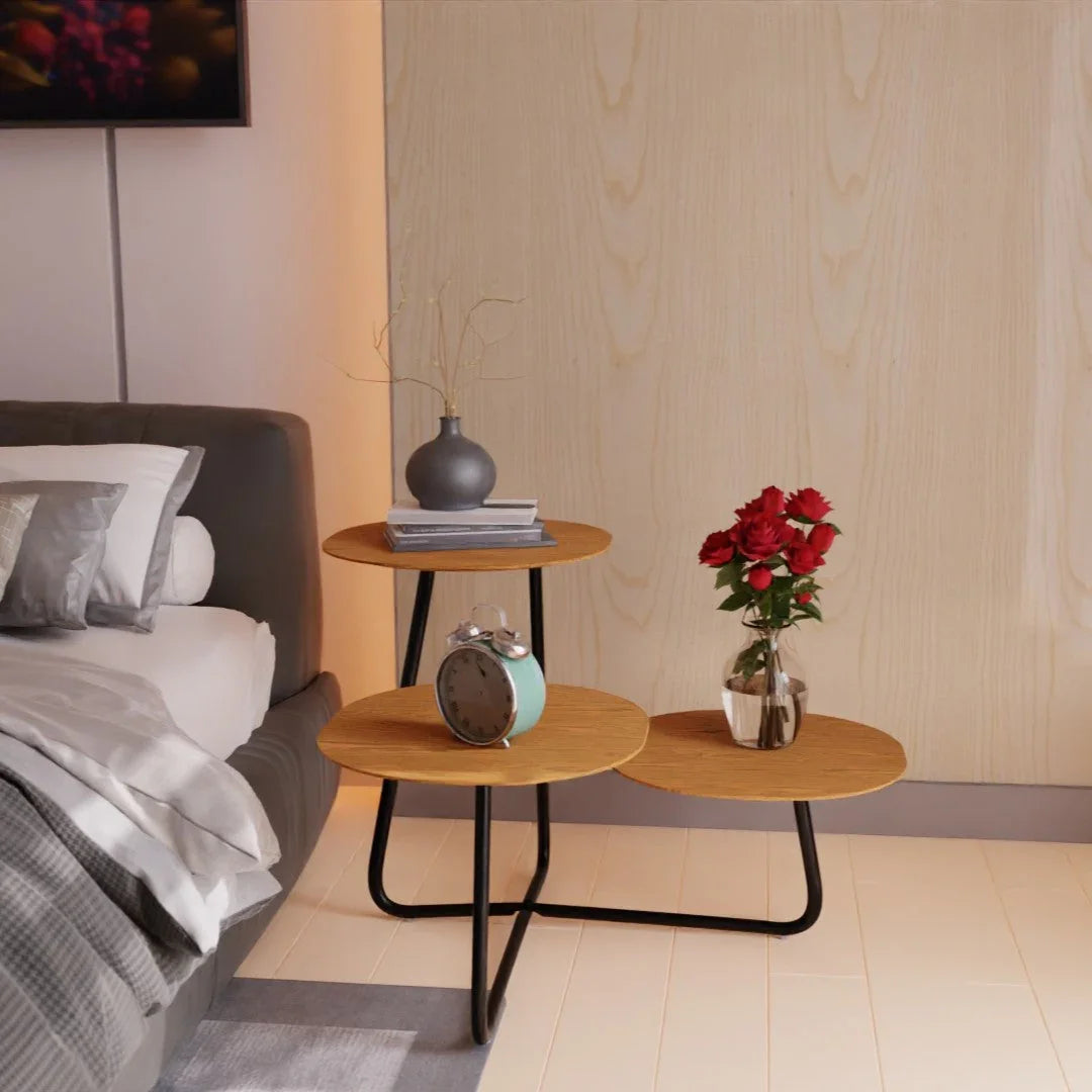 Hazelton Multi-Top End Tables with Manufactured Wood Top and Powder Coated Steel Frame - Elax Furniture