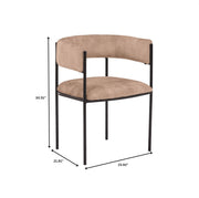Cyril Dining Chair in Leather or Velvet with Open Back Design and Powder-Coated Iron Frame - Elax Furniture