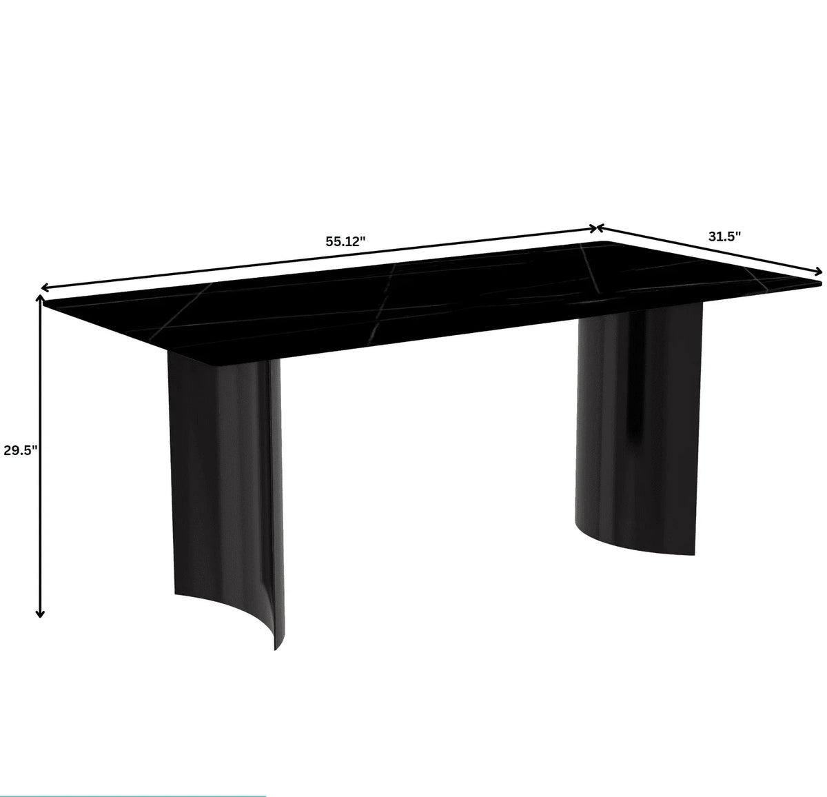 Zara Rectangular Dining Table with Glass/Sintered Stone Top and Stainless Steel Base - Elax Furniture