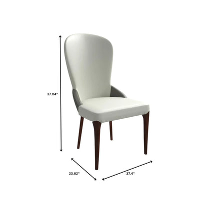 Havana Leather Dining Chair with a Two-Tone Color Design and Rubberwood Legs - Elax Furniture