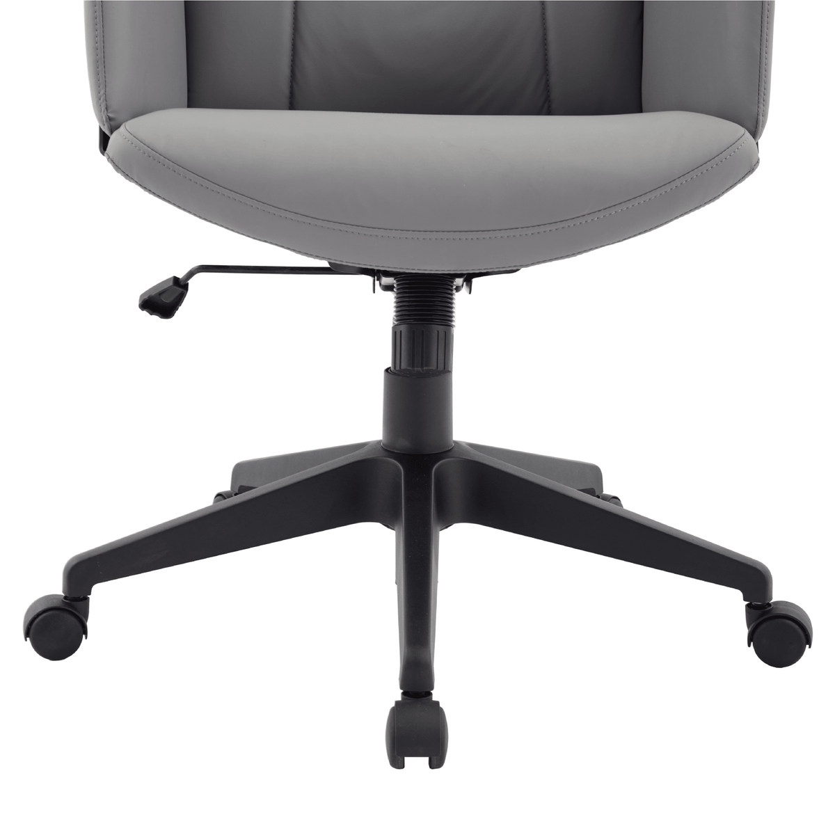 Inifini High-Back Leather Ergonomic Office Chair With Lumbar Support, Adjustable Hight and Swivel Grey Office Chair Leisuremod