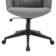 Inifini High-Back Leather Ergonomic Office Chair With Lumbar Support, Adjustable Hight and Swivel Grey Office Chair Leisuremod