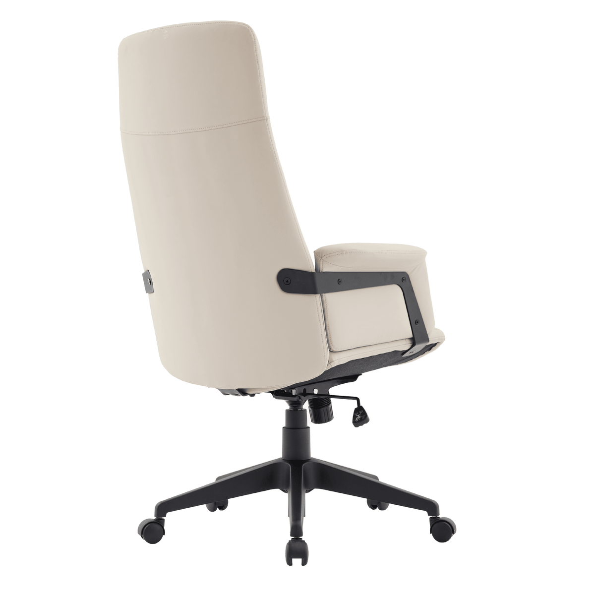 Inifini High-Back Leather Ergonomic Office Chair With Lumbar Support, Adjustable Hight and Swivel Tan Office Chair Leisuremod