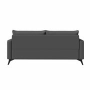 Inno 3-Seater Leather Wide Sofa with Stainless Steel Legs and Removable Cushions Grey Sofa Leisuremod