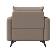 Inno Single-Seater Leather Sofa with Stainless Steel Legs and Removable Cushions Taupe Sofa Leisuremod