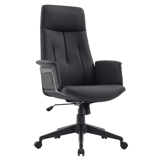 Inifini High-Back Leather Ergonomic Office Chair With Lumbar Support, Adjustable Hight and Swivel - Elax Furniture