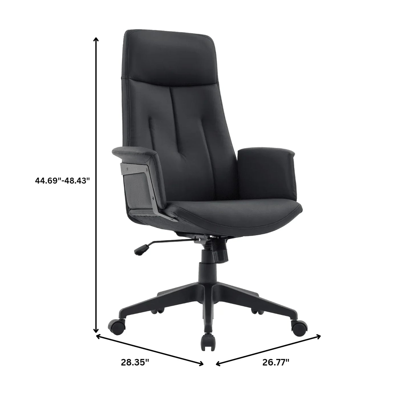 Inifini High-Back Leather Ergonomic Office Chair With Lumbar Support, Adjustable Hight and Swivel - Elax Furniture