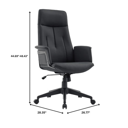 Inifini High-Back Leather Ergonomic Office Chair With Lumbar Support, Adjustable Hight and Swivel - Elax Furniture