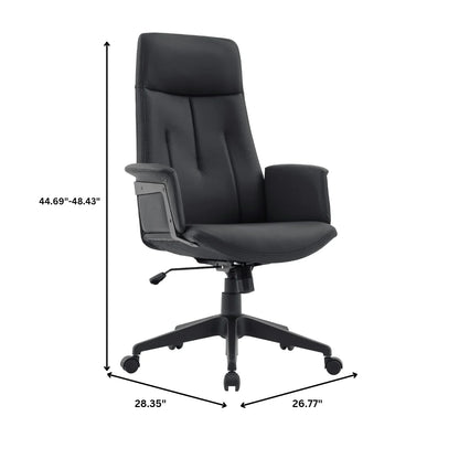 Inifini High-Back Leather Ergonomic Office Chair With Lumbar Support, Adjustable Hight and Swivel - Elax Furniture